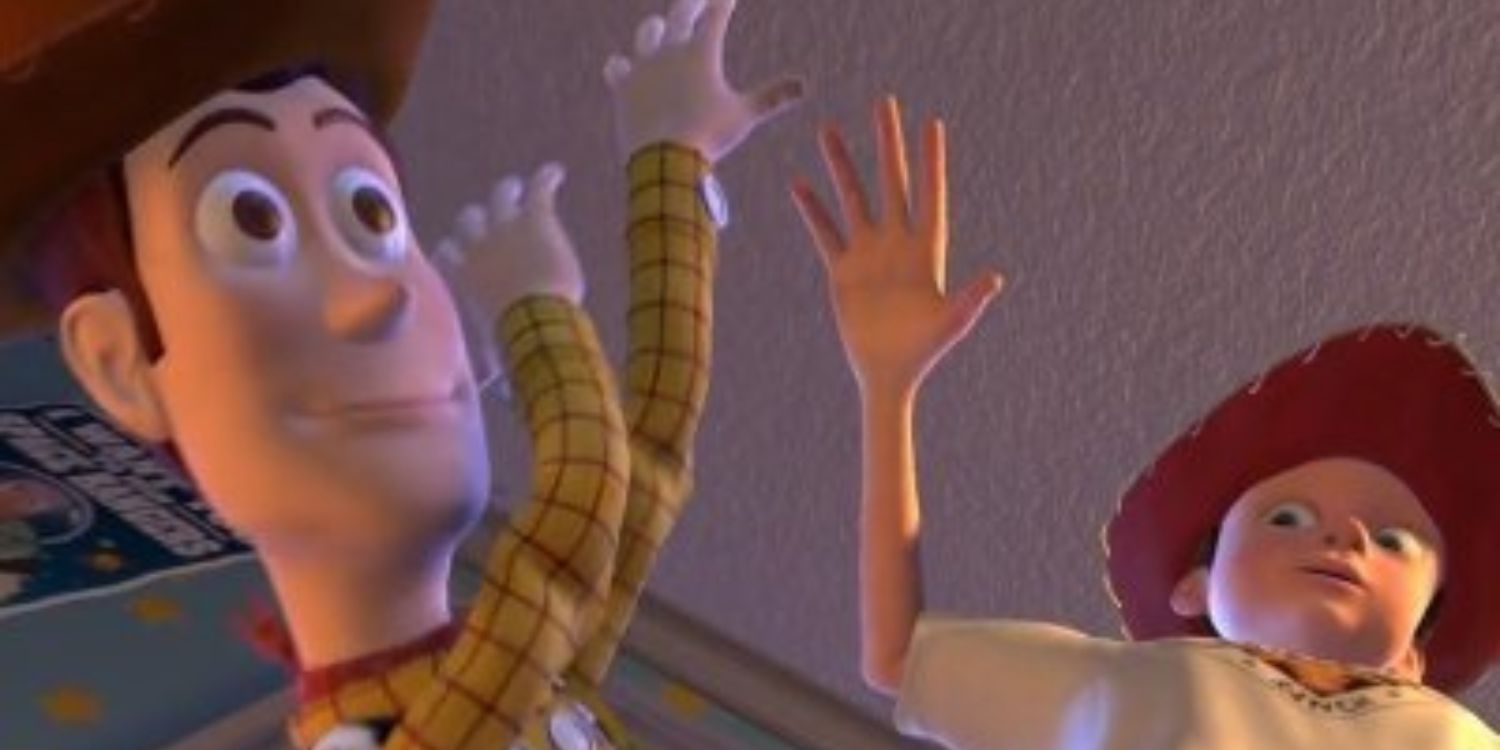 Andy deixando Woody no sonho de Woody em Toy Story 3.