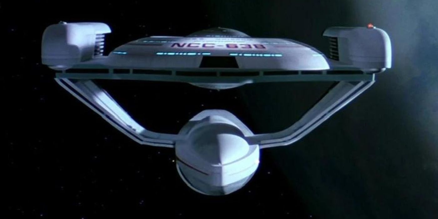 USS Cochrane flying in Star Trek