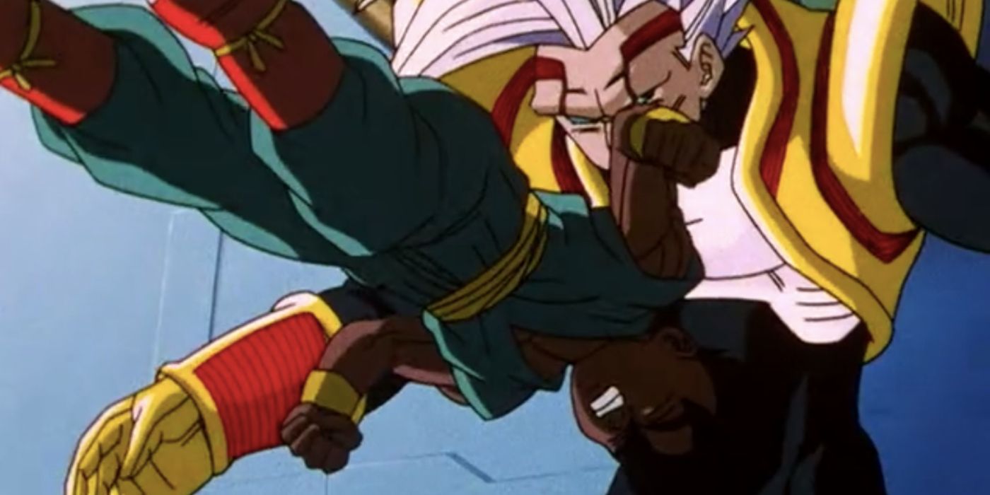 Uub fighting Baby-Vegeta in Dragon Ball GT.