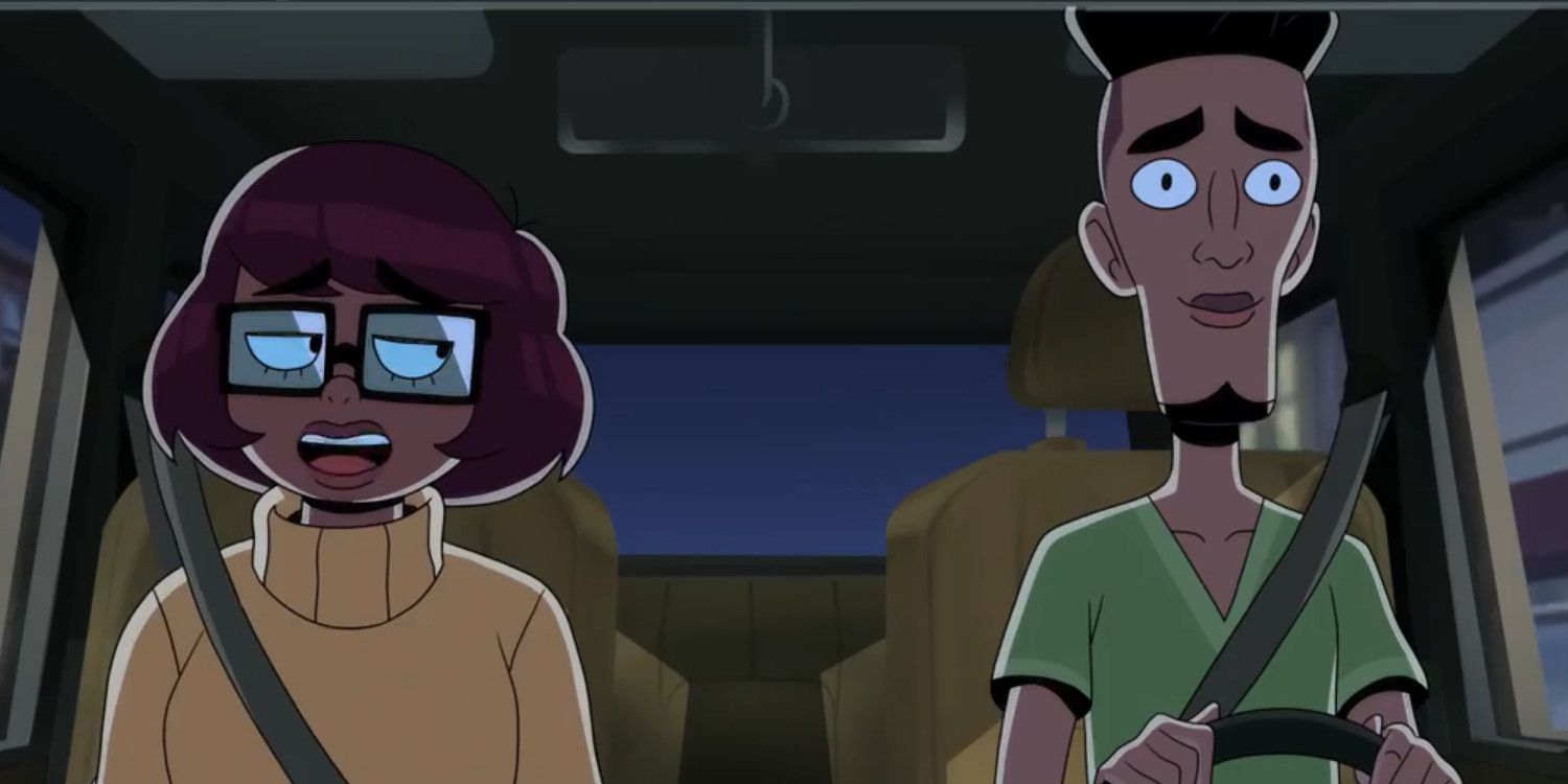 Velma and Norville in car in Velma Pilot