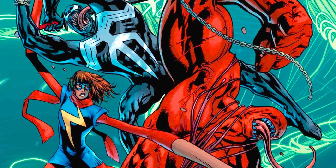 Dylan Brock's Venom, Bedlam, and Ms. Marvel in Dark Web Tie-In