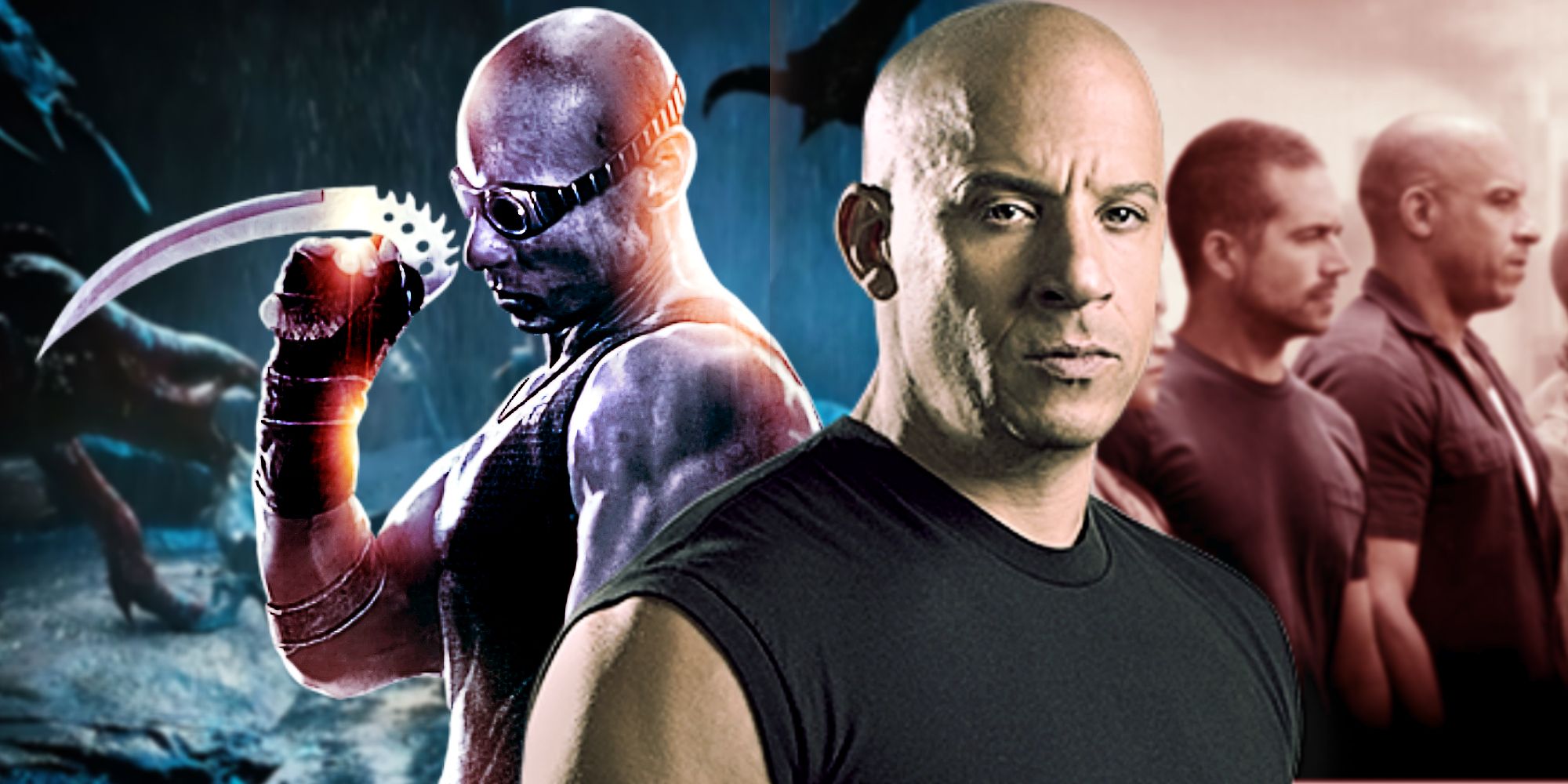 Vin Diesel in Chronicles of Riddick and Fast & Furious