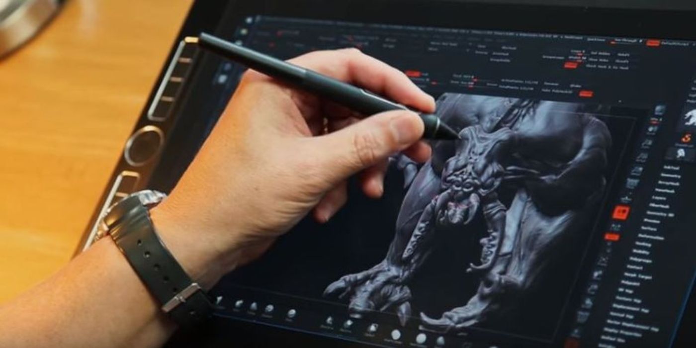 3D art is created with a Wacom Pen Pro 3D stylus