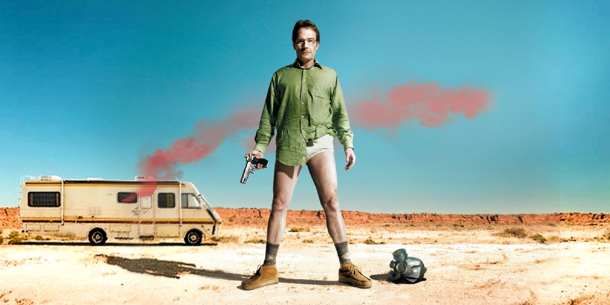 Walter White in a Green Shirt and His Underpants in Breaking Bad's Pilot Episode