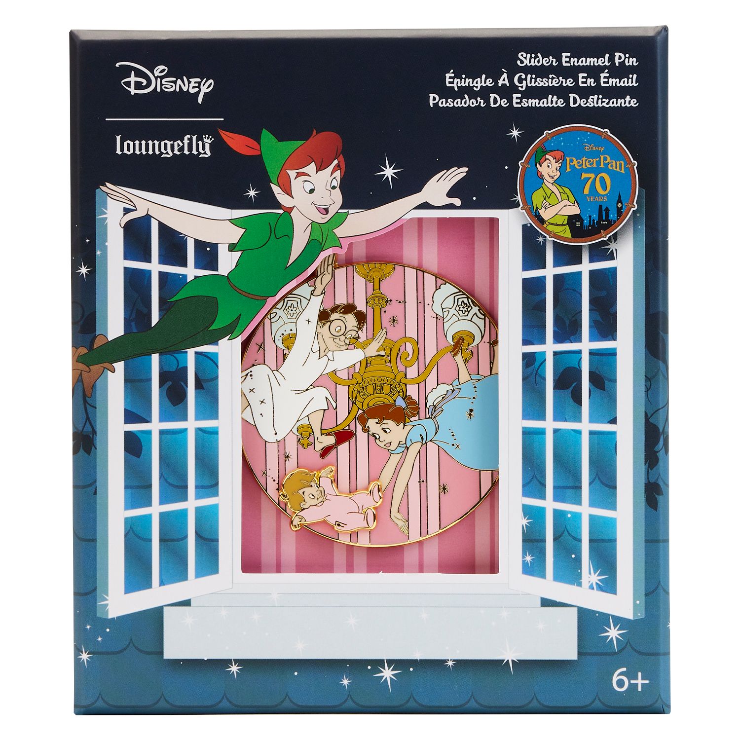 WDPN3000-LFDISNEYPETERPANYOUCANFLY70THANNIVERSARY3INCOLLECTORPIN0042FRONT