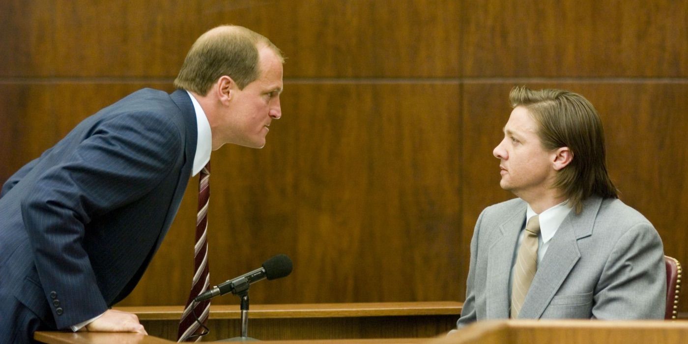 Woody Harrelson angrily questions a witness in North Country