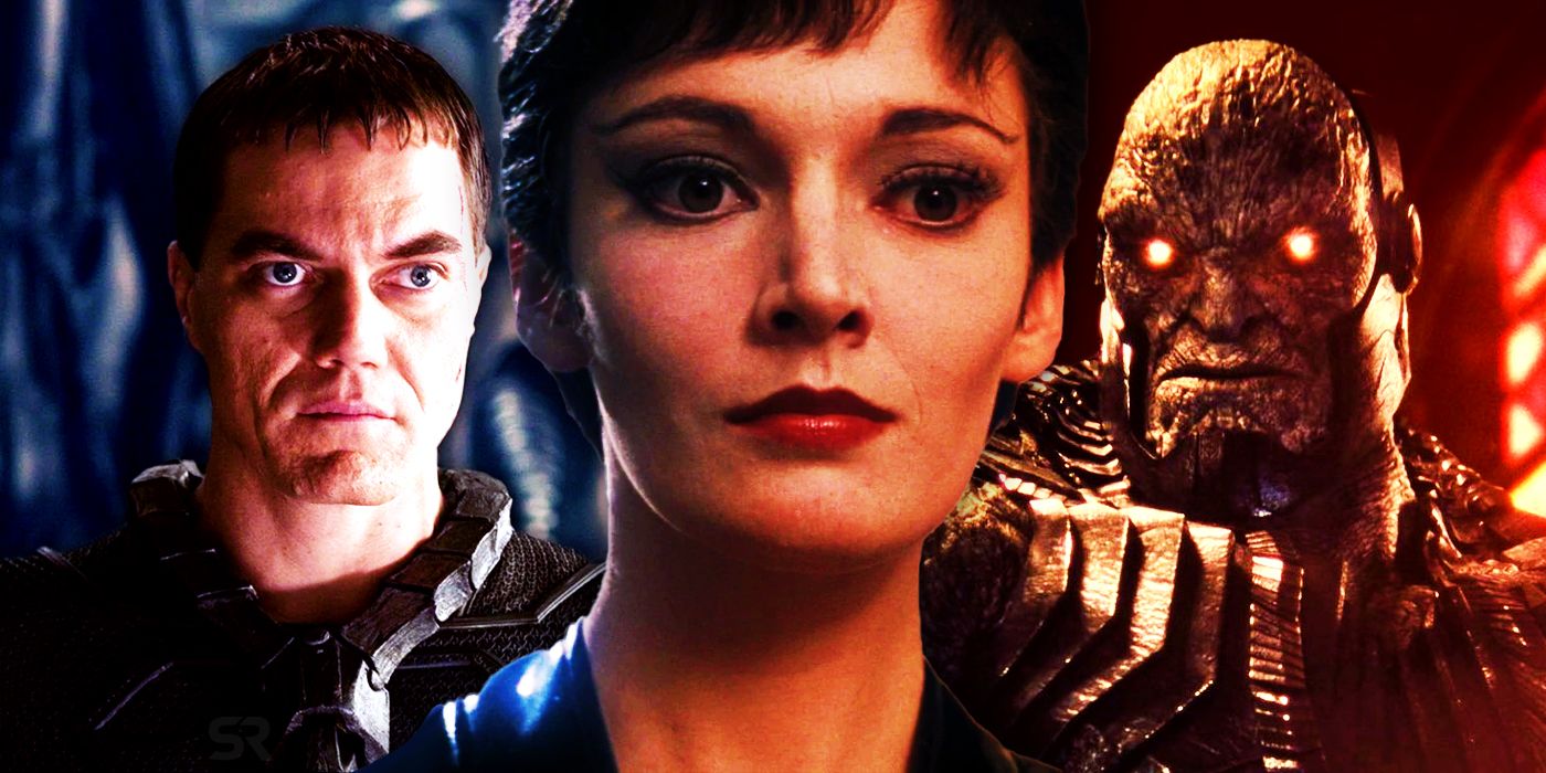 Zod, Ursa, and Darkseid from various DC/Superman movies.