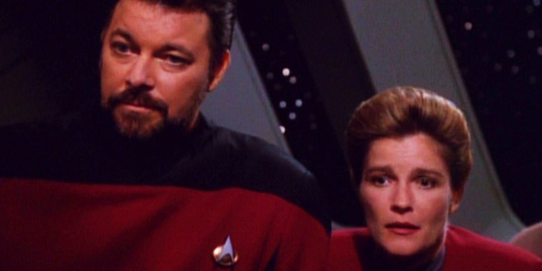 Will Riker e Kathryn Janeway em Star Trek Voyager