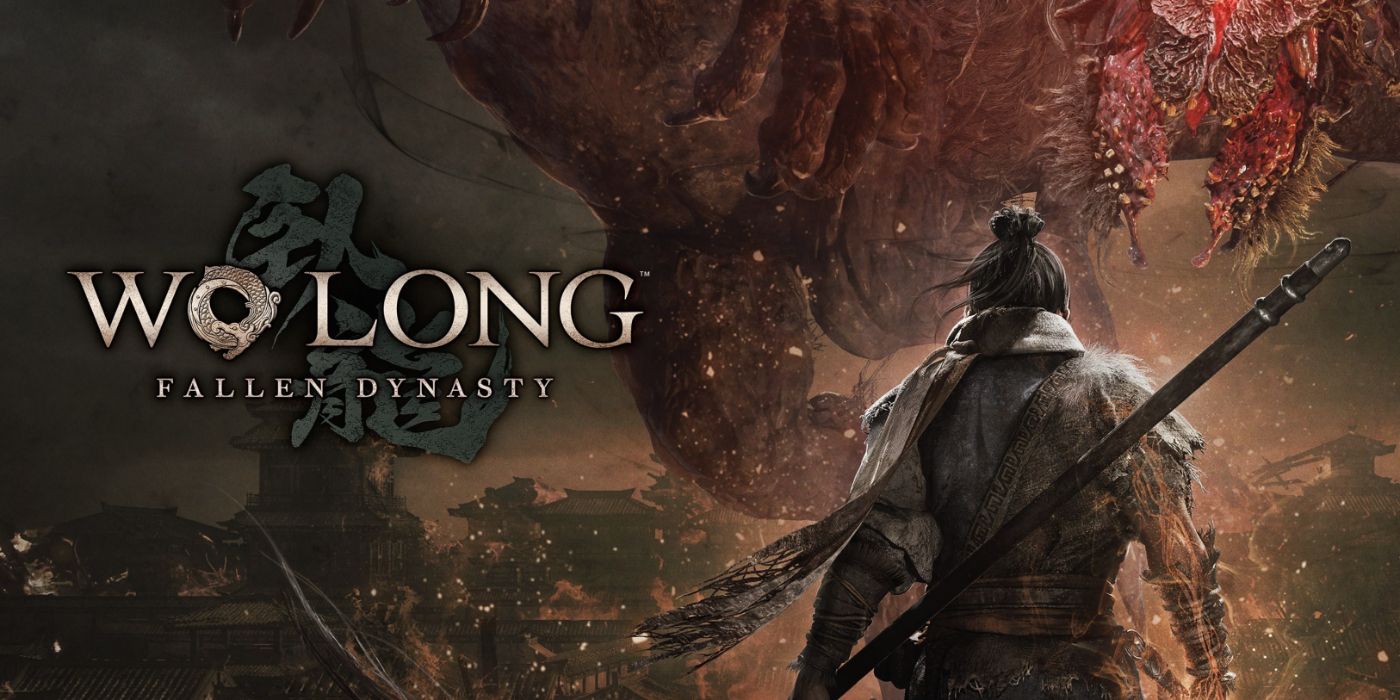 Wo Long: Fallen Dynasty key art featuring the protagonist facing a giant demon.