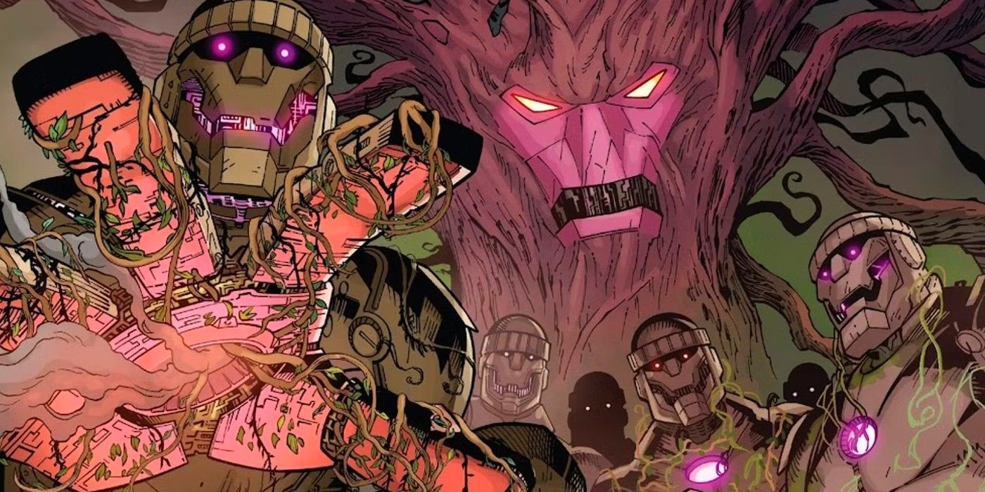An image of Krakoan Sentinels and Nomrod in Marvel Comics' X-Men