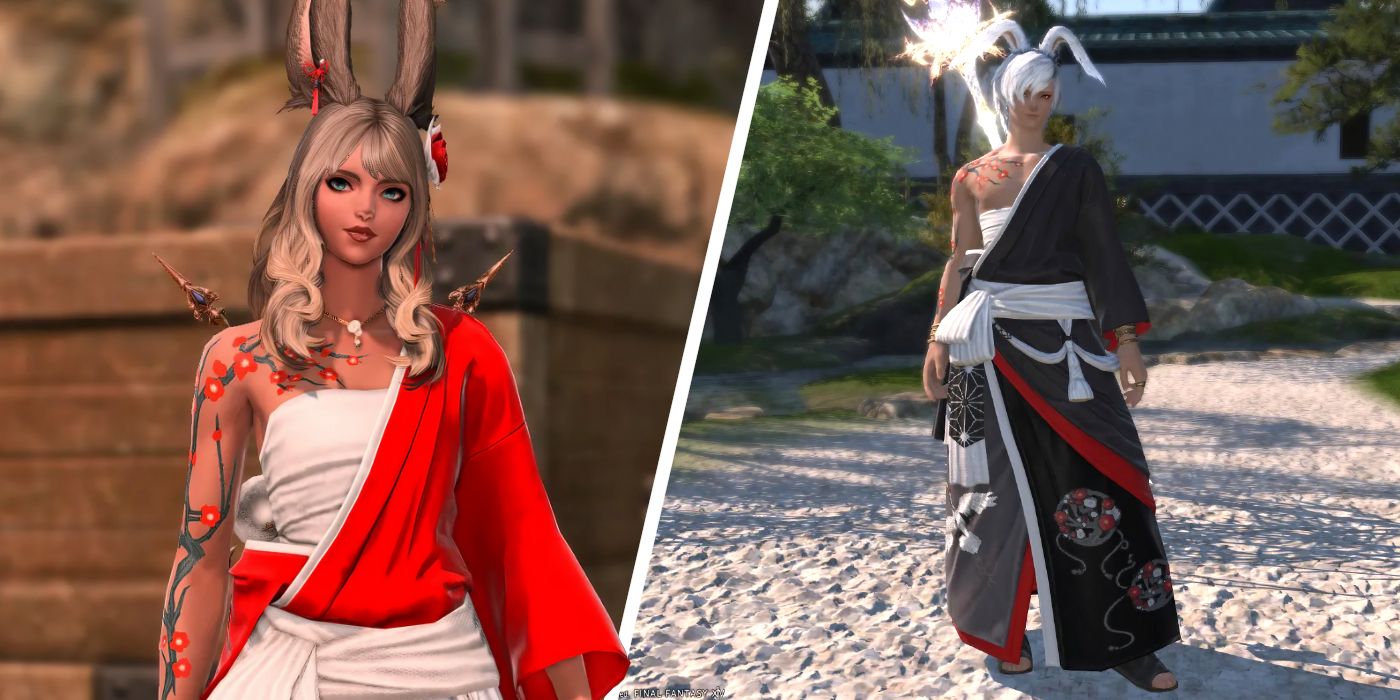 Yakaku Outfit Preview in FFXIV GPose Sourced from Users Caro178 and LuciaMirain