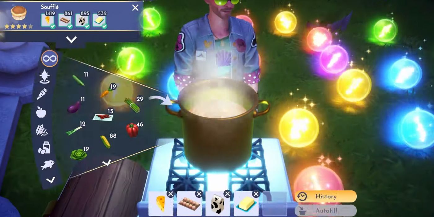 YouTuber MrStarInSky's Soufflé Baking Montage Screenshot in the Plaza in Disney Dreamlight Valley