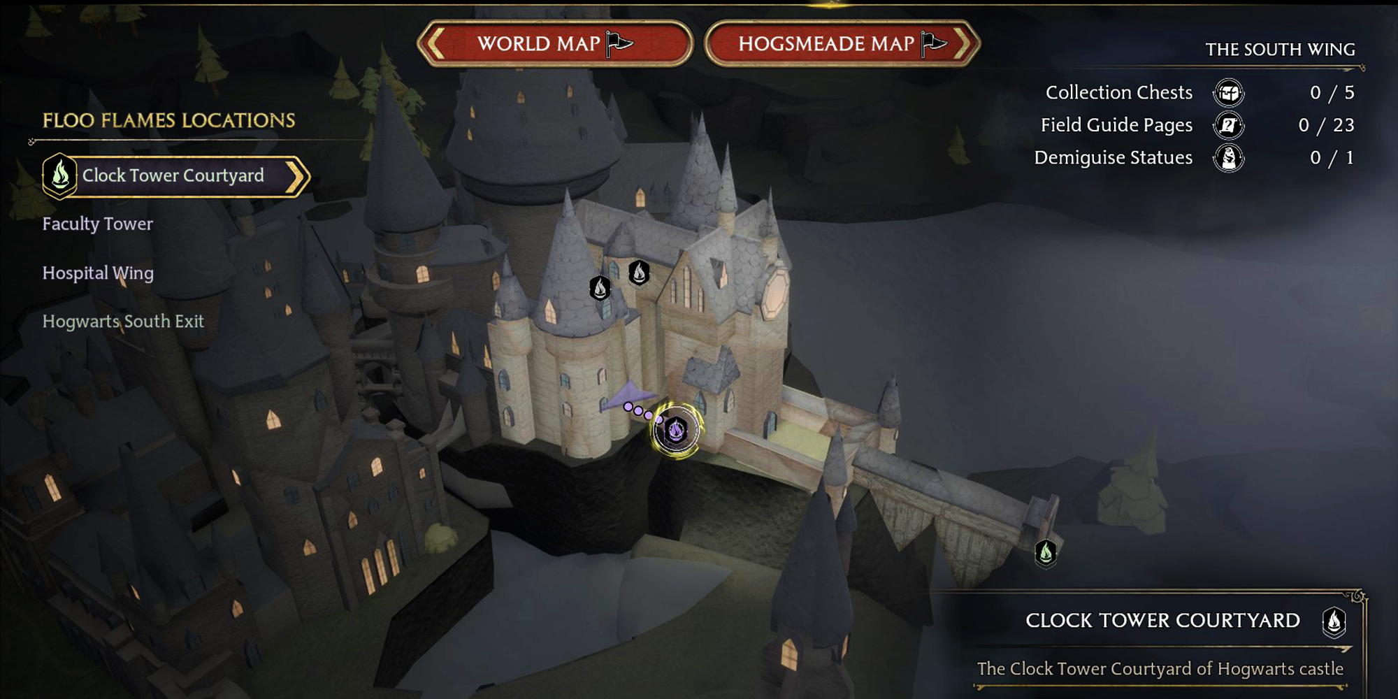 Hogwarts Legacy All South Wing Field Guide Page Locations