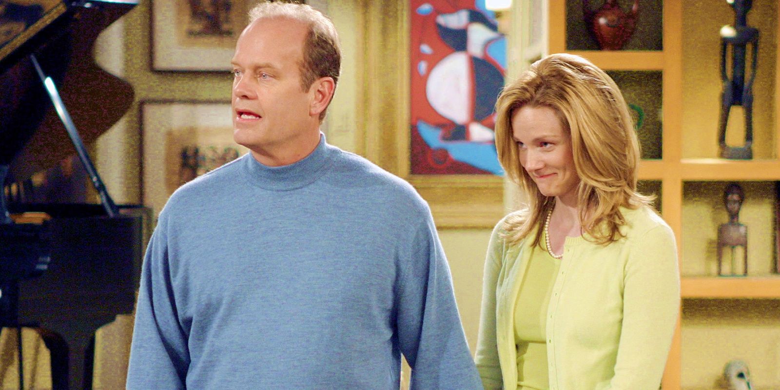 Frasier Crane and Charlotte holding hands in Frasier season 11