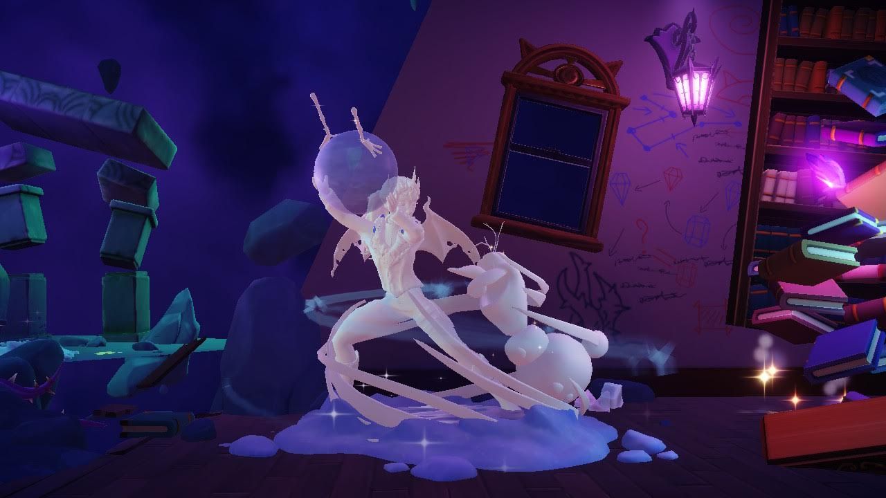 A water memory of the Forgotten and Olaf fighting for an Orb with Olaf's hands stuck to it