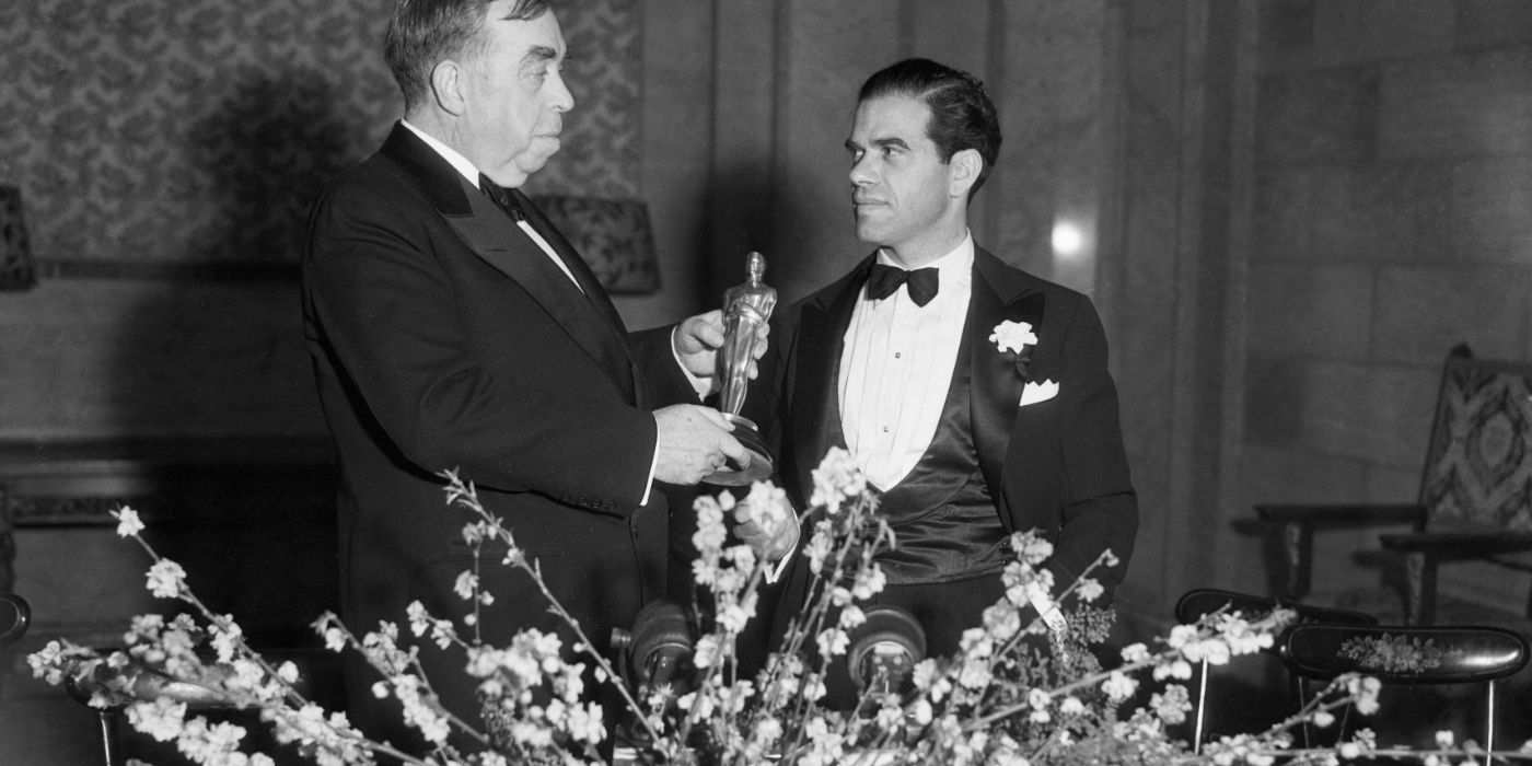 Franka Capra accepting his Oscar
