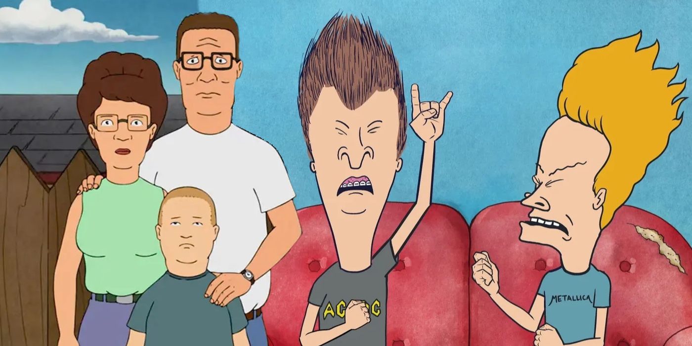 A composite image of King of the Hill and Beavis and Butt-Head