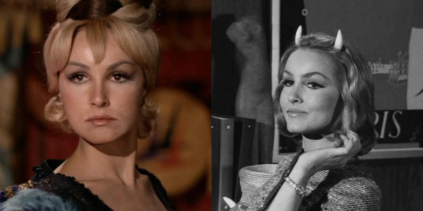 A Split image of Julie Newmar in her Star Trek and Twilight Zone roles