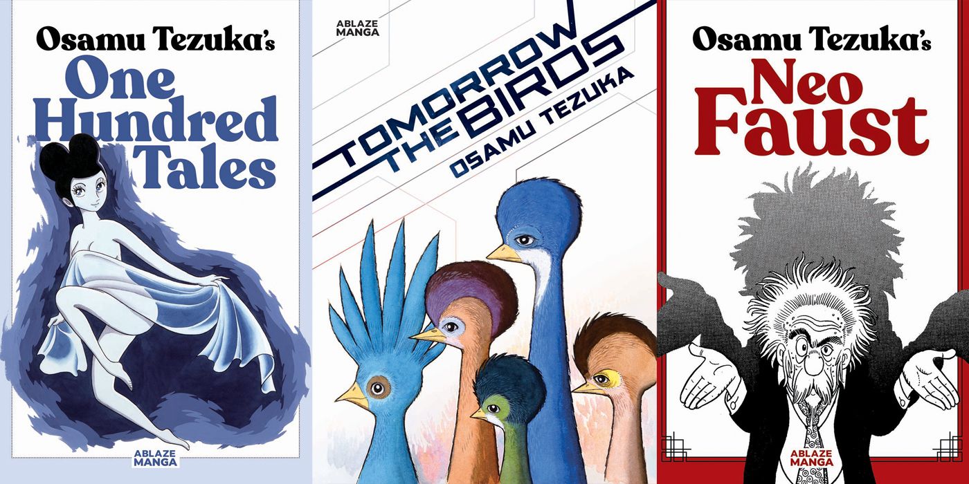 As capas de três dos próximos lançamentos do mangá Osamu Tezuka do ABLAZE.