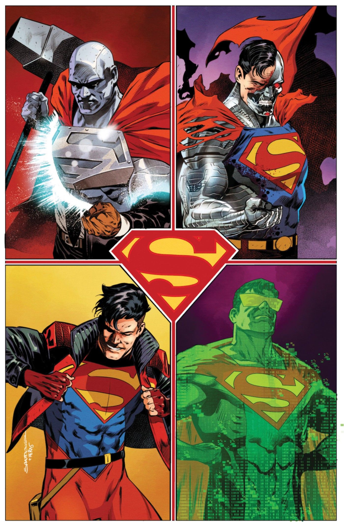 Action Comics Sandoval Variant Cover Featuring Characters from Reign of the Supermen