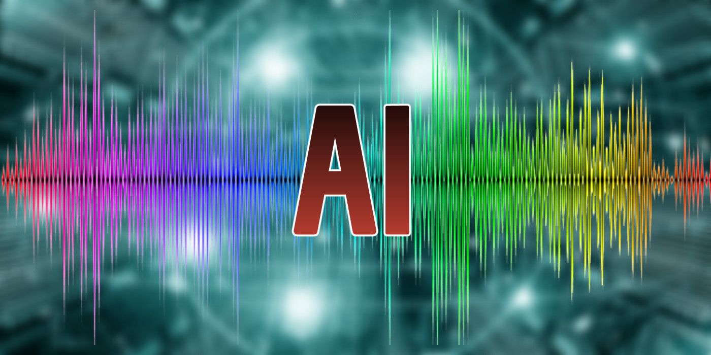The letters 'AI' written over sound waves, superimposed over the blurred image of a brain with electric signals emanating from it, representing artificial intelligence