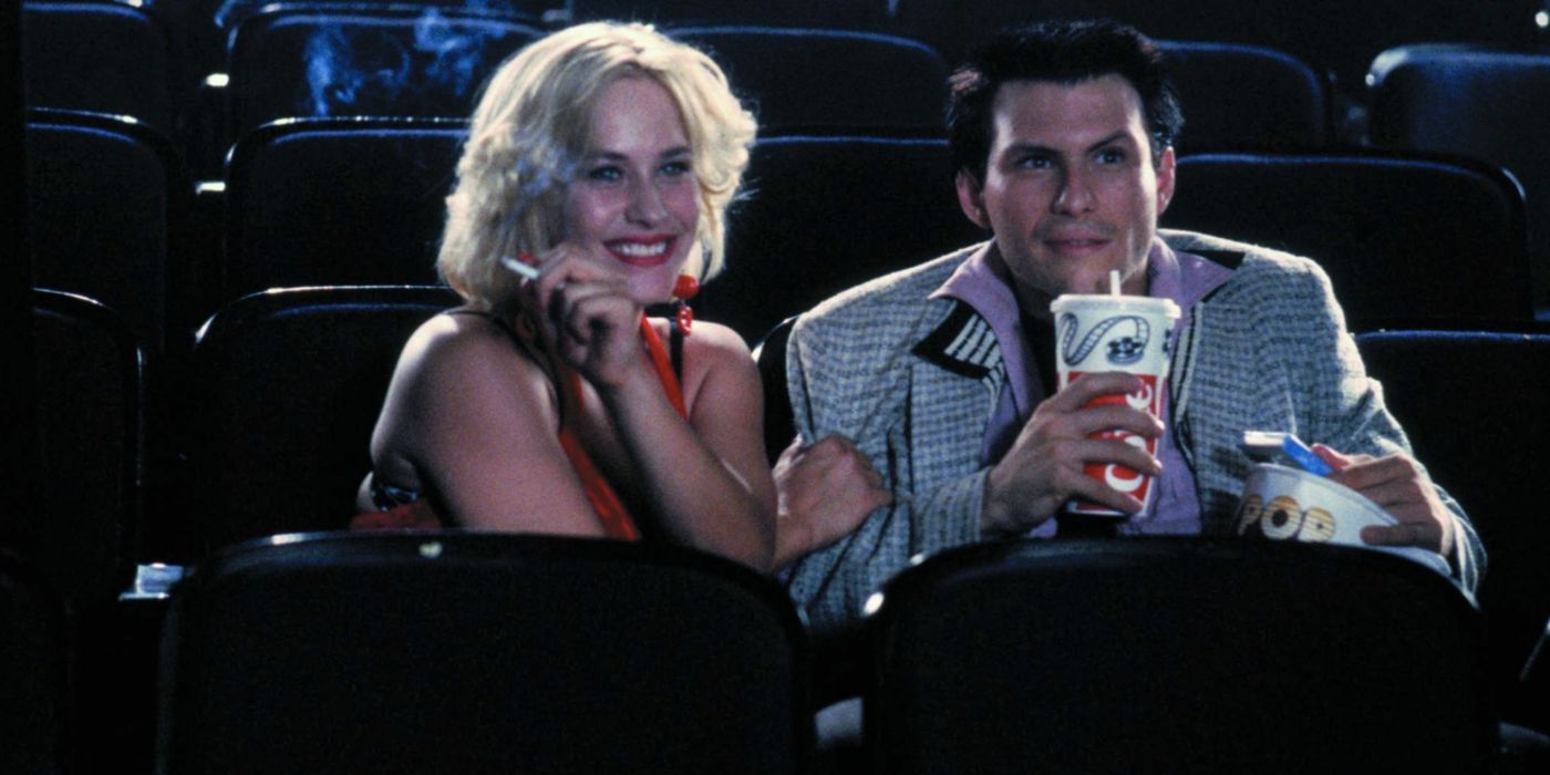 Alabama and Clarence in the movie theatre in True Romance