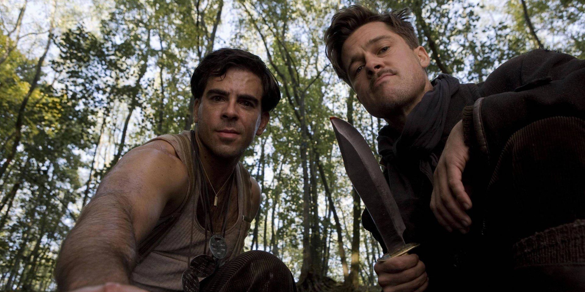 Aldo and Donny looking at the camera in Inglourious Basterds