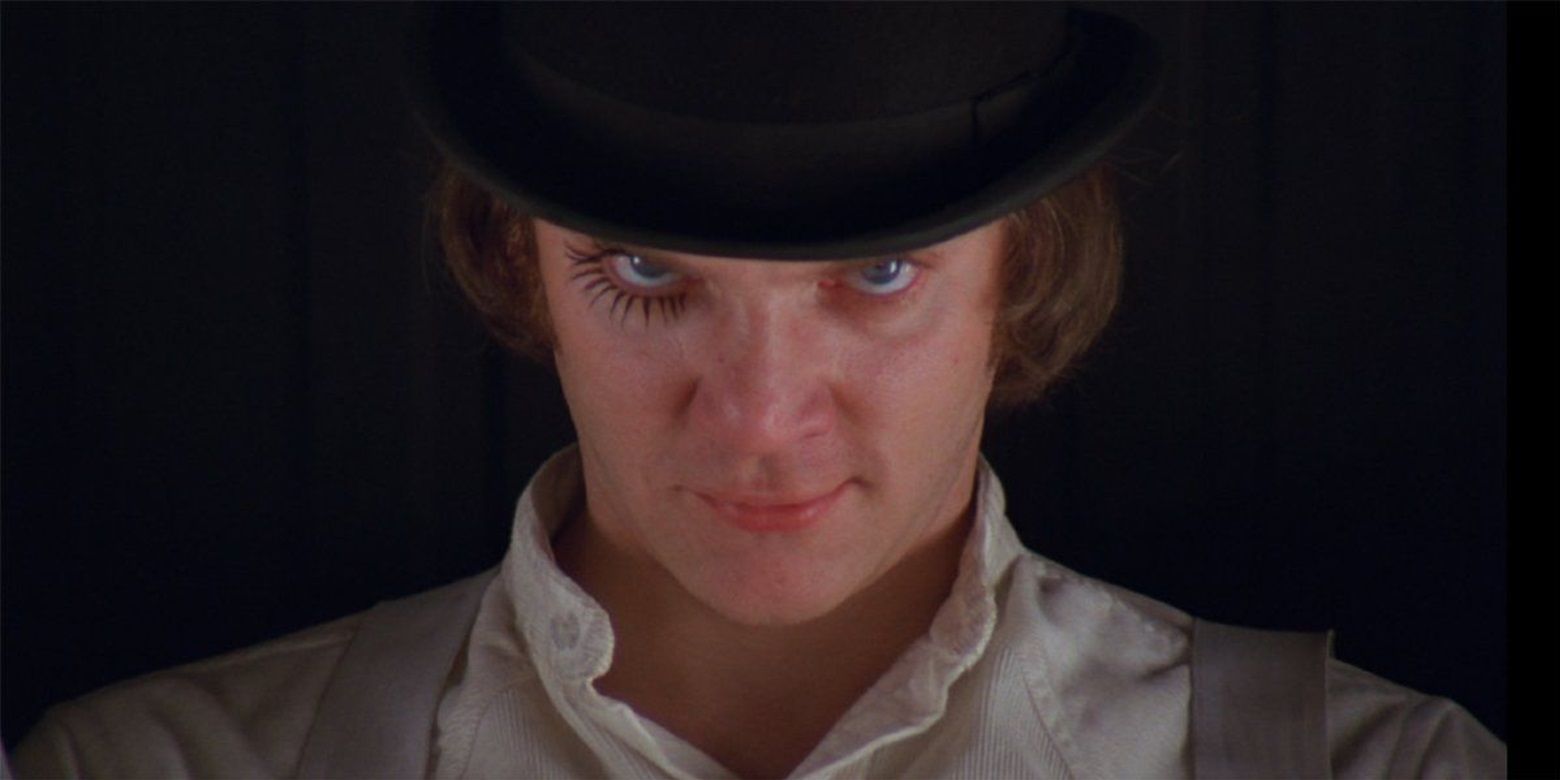 Alex in a milk bar in A Clockwork Orange