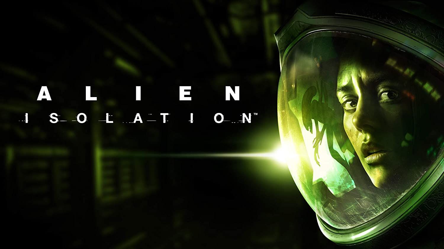 Alien Isolation key art: Main character looks scared next to the game title.