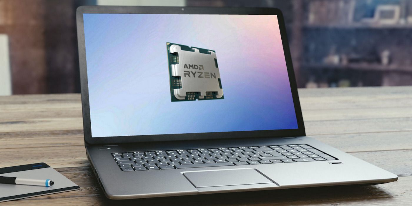 AMD Ryzen chip on a laptop screen