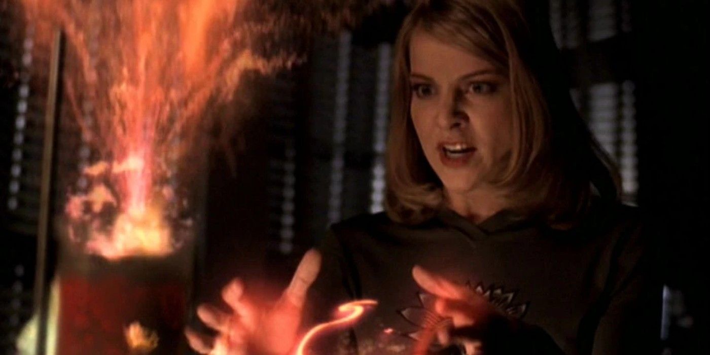 Amy Madison lançando um feitiço em Buffy the Vampire Slayer