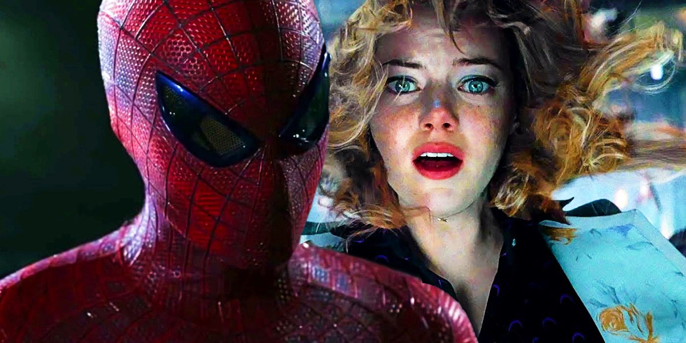 Andrew Garfield as Spider-Man and Emma Stone as Gwen Stacy in The Amazing Spider-Man movies