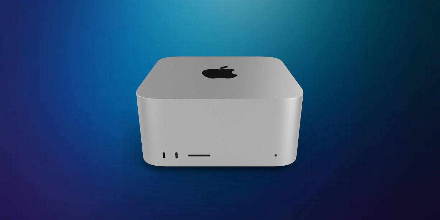 Apple Mac Studio on gradient background