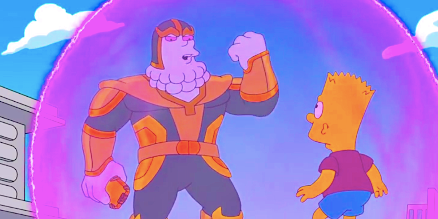 Bart meets Not Thanos in The Simpsons