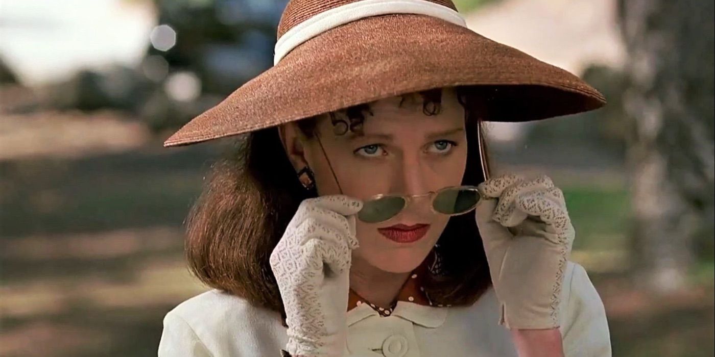 Audrey looks over her sunglasses in Barton Fink