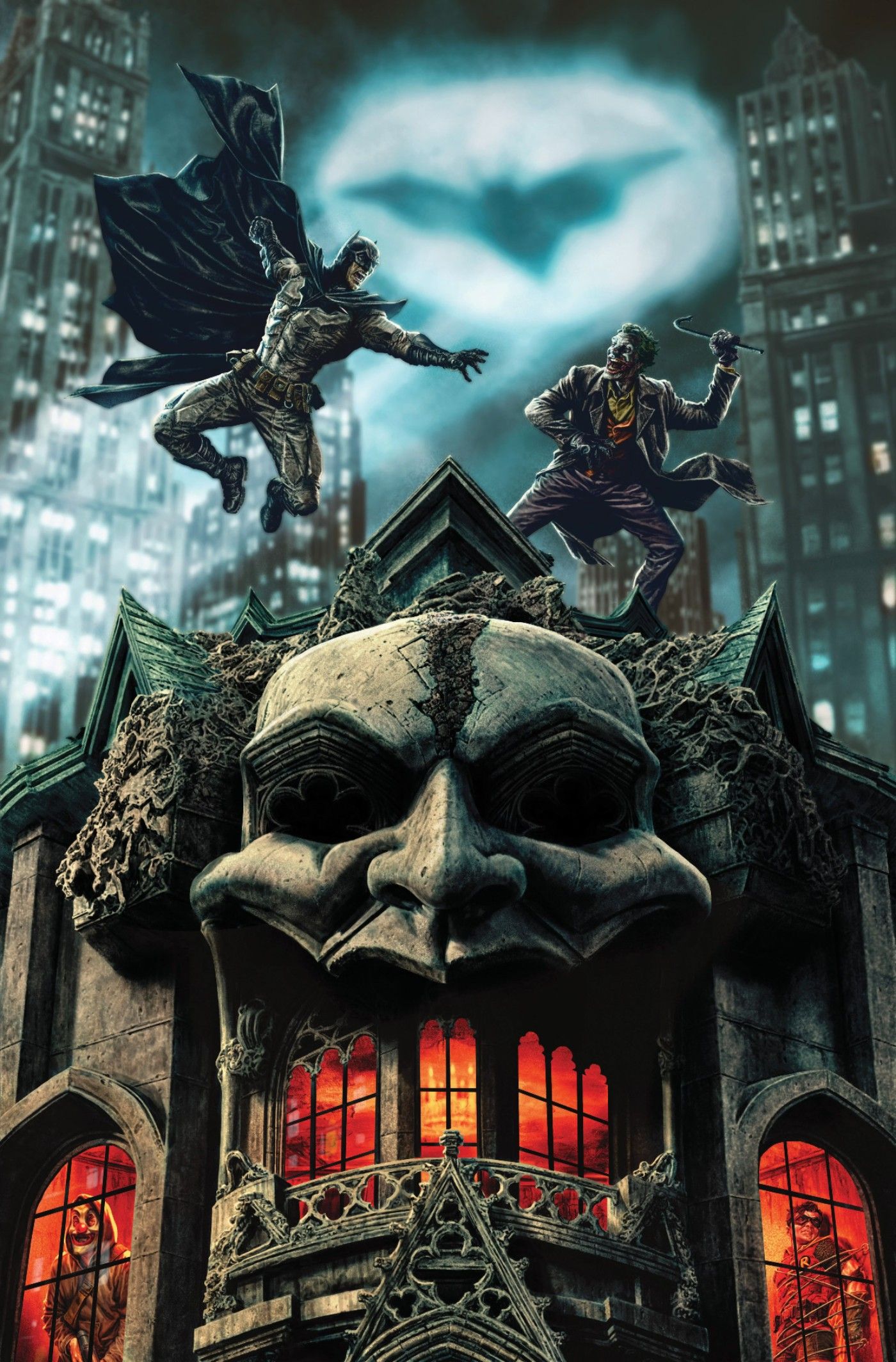 Batman Fighting the Joker Bermejo Variant Cover