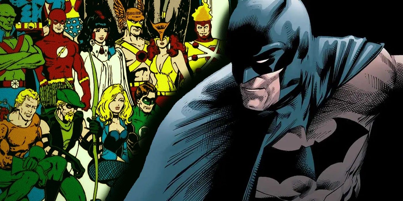Comic book art: batman judges justice league