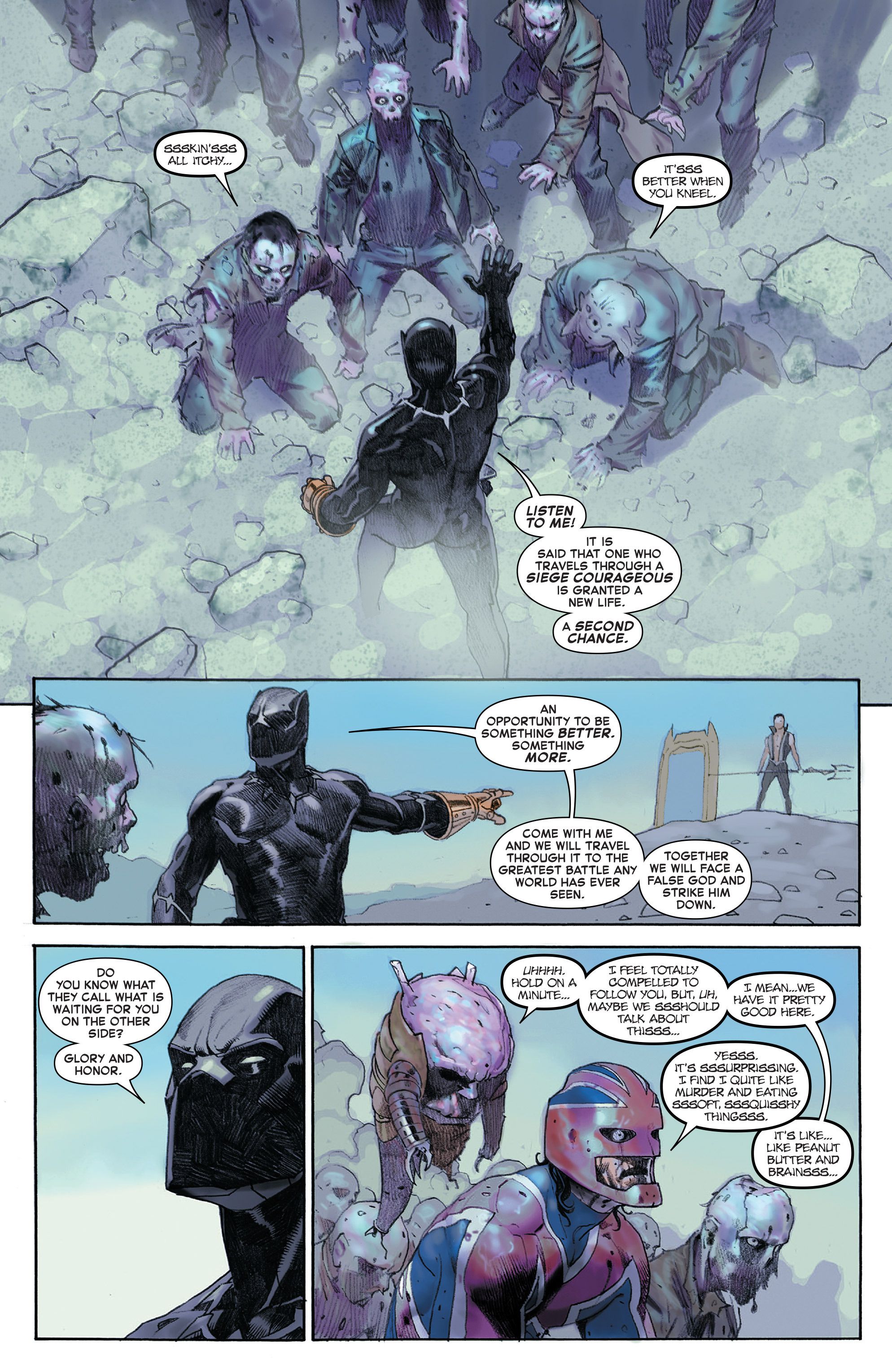 Pantera negra convence zumbis da Marvel a se juntarem a ele em Secret Wars #7