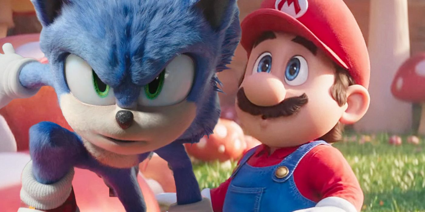 Blended image of Sonic and Mario