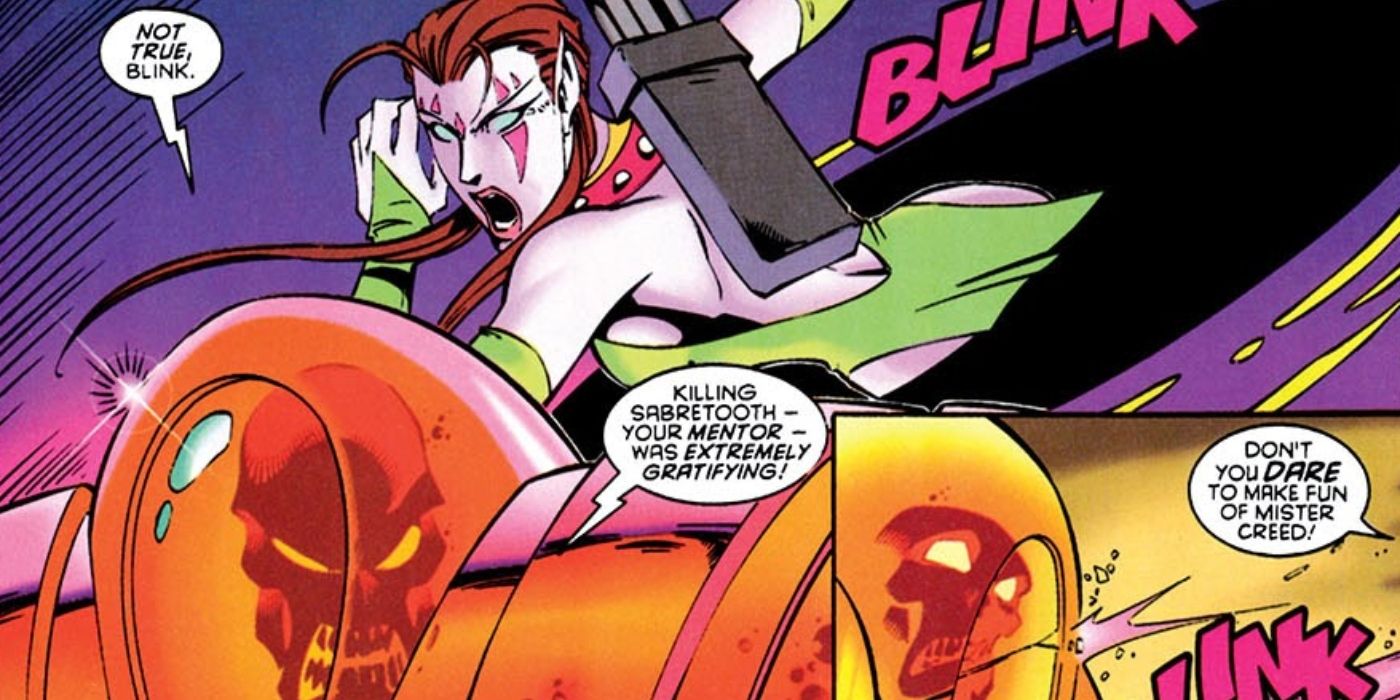 X-Men&rsquo;s Blink fighting Holocaust.