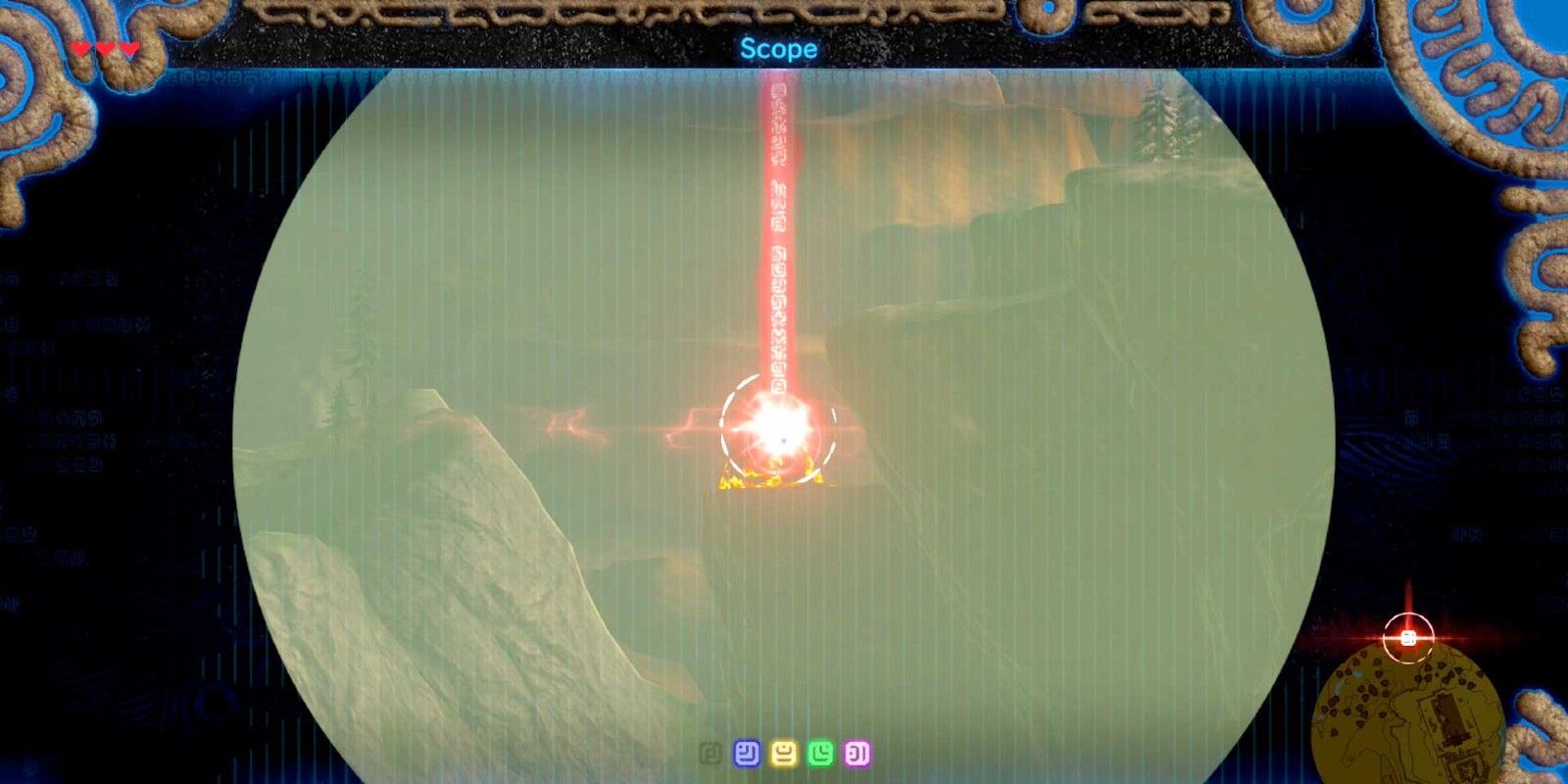 A shrine being marked on the map via the Sheikah Slate in The Legend of Zelda: Breath of the Wild.