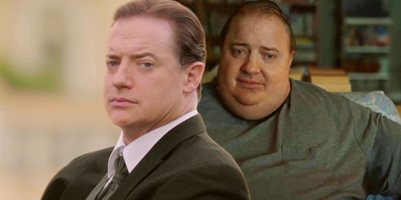 Custom image of Brendan Fraser in The Secret of Karma and in The Whale.