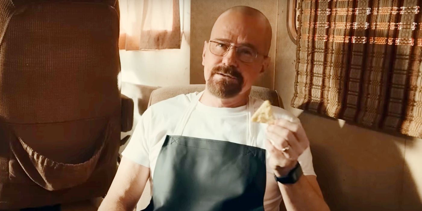 Bryan Cranston as Walter White in PopCorners' Breaking Bad commercial.