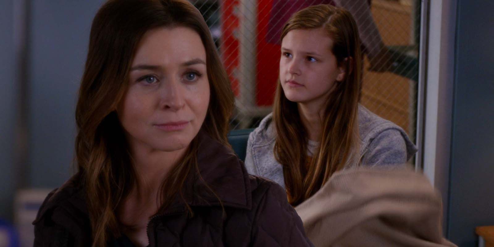 Caterina Scorsone as Amelia Shepherd and Peyton Kennedy as Betty Nelson in Grey&rsquo;s Anatomy season 14