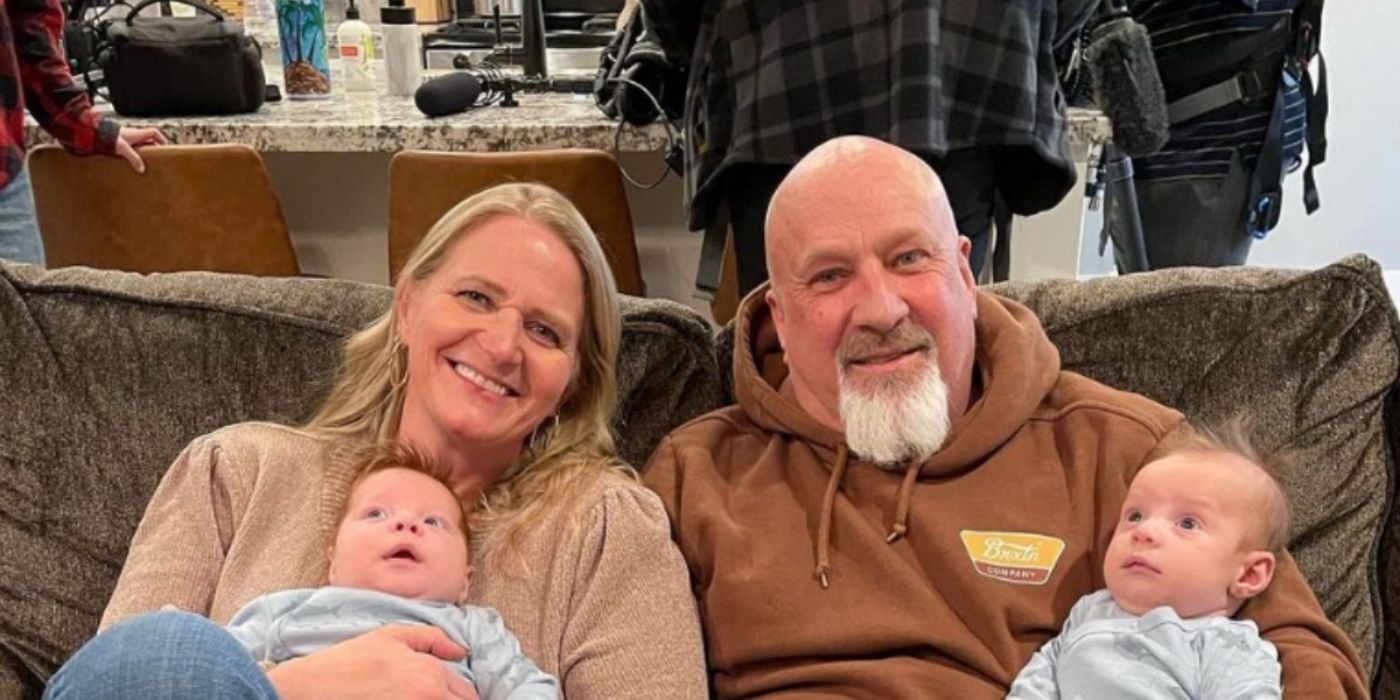 Sister Wives' Christine Brown and David Woolley holding babies