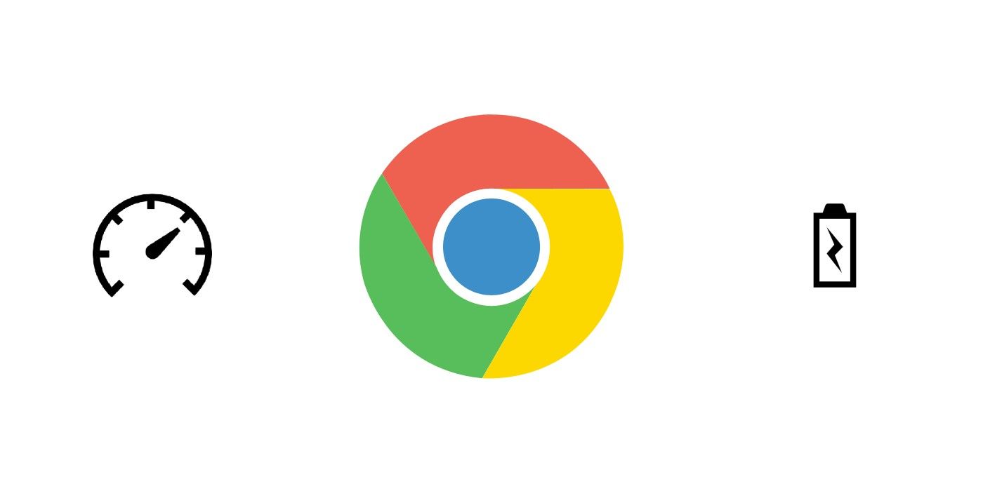 A photo showing the Chrome Browser icon flanked by a speedometer and battery icons