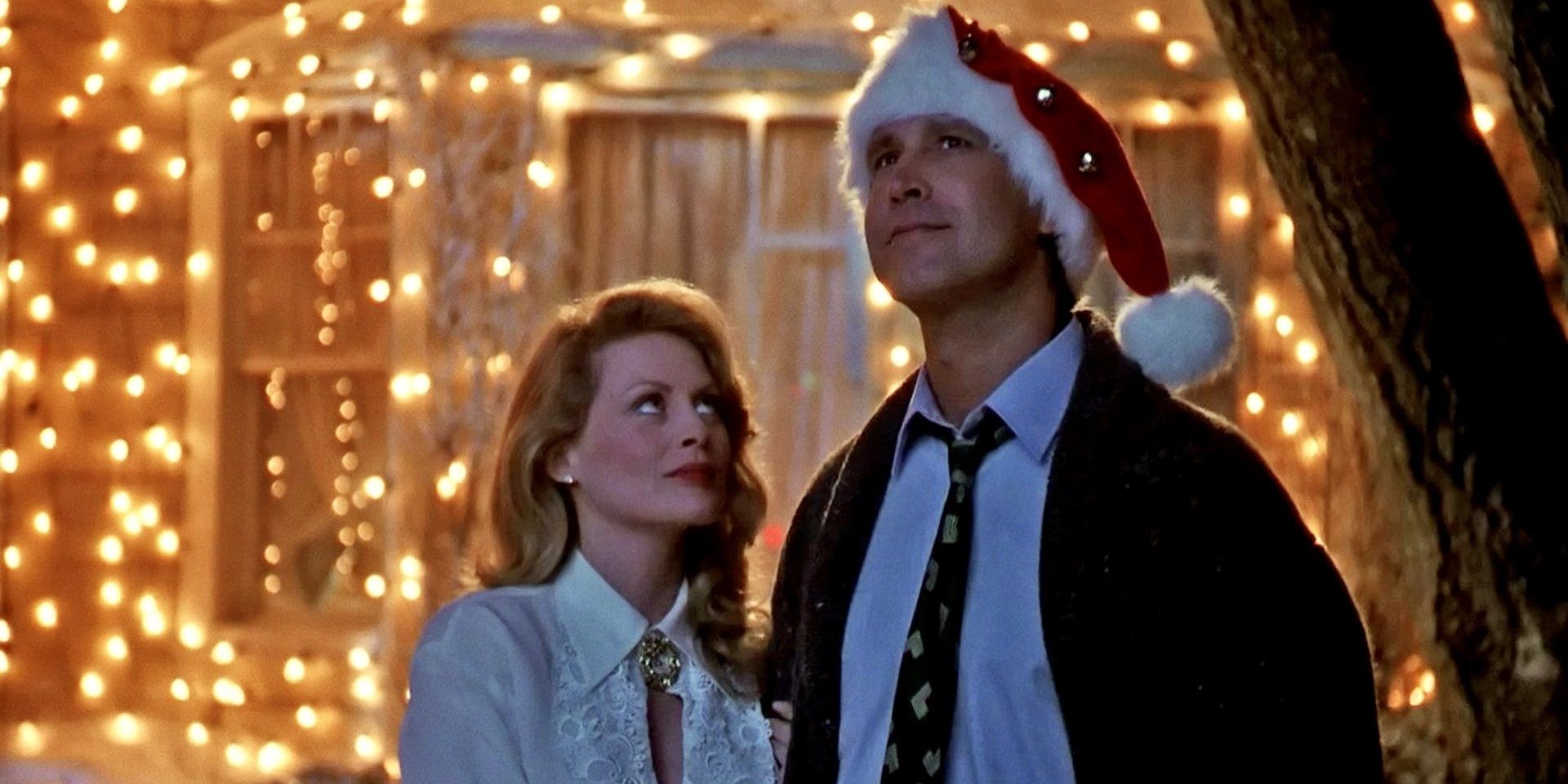 Clark and Ellen standing outside in National Lampoon's Christmas Vacation