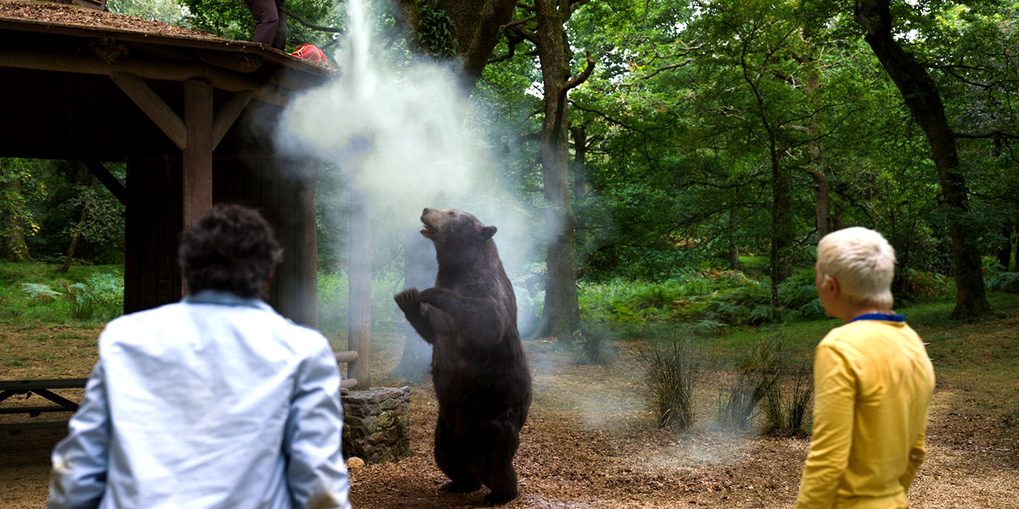 cocaine bear ingesting the drug in the air
