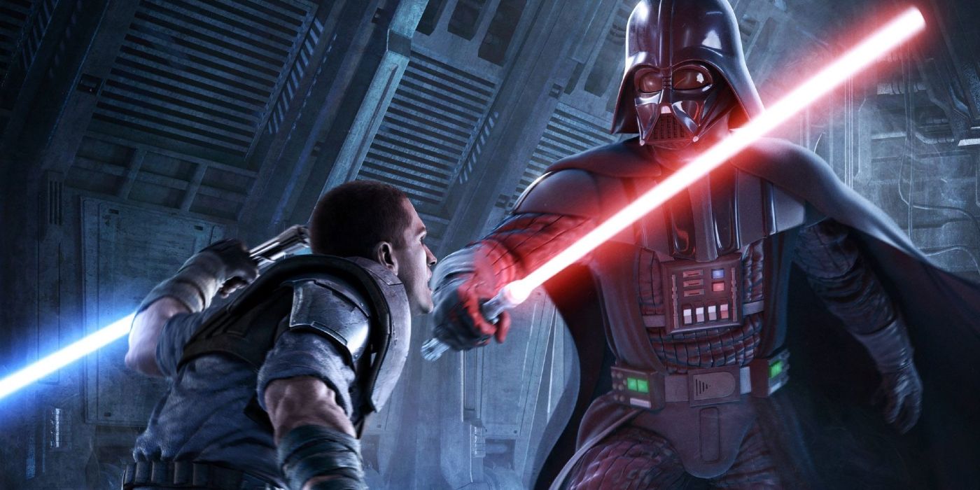 Darth Vader enfrentándose a Starkiller, su aprendiz secreto