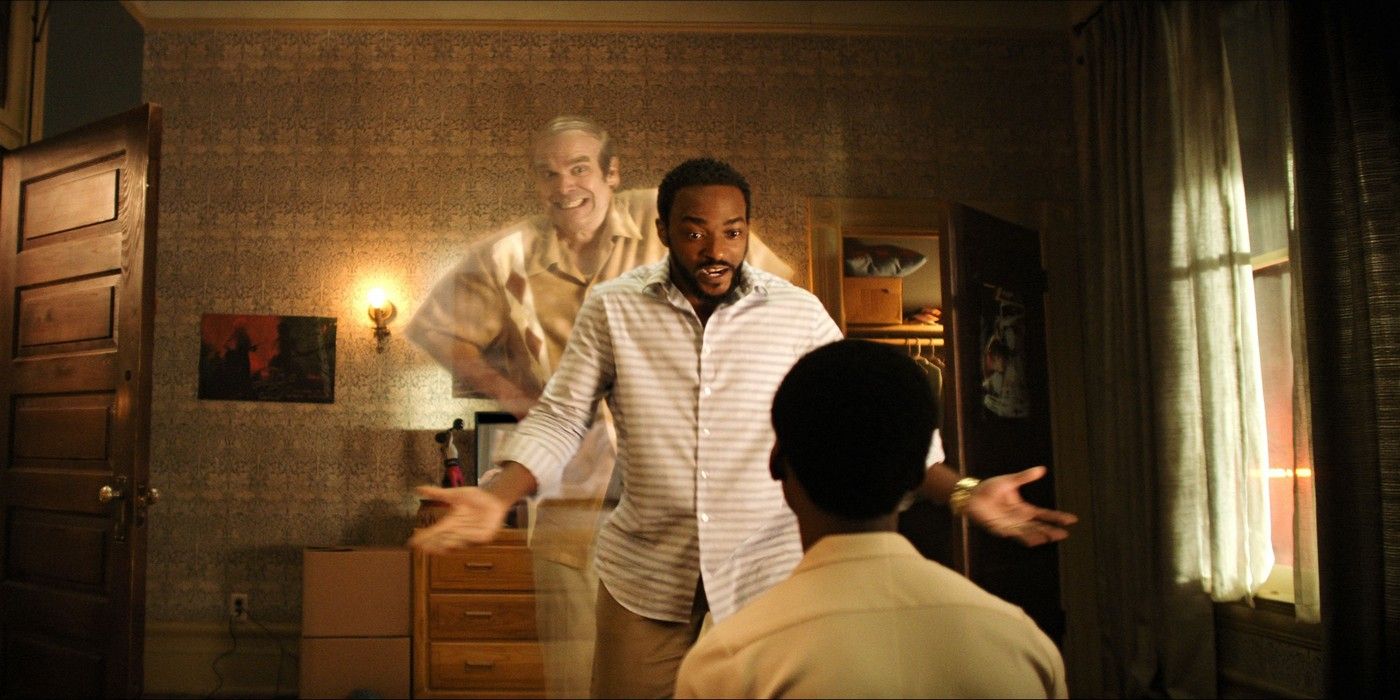 David Harbour, Anthony Mackie and Jahi Winston in We Have a Ghost